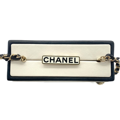 CHANEL N°5 PERFUME BOX CLUTCH CHAIN SHOULDER BAG BLACK WHITE LEATHER 90283120 - PURPOSE
