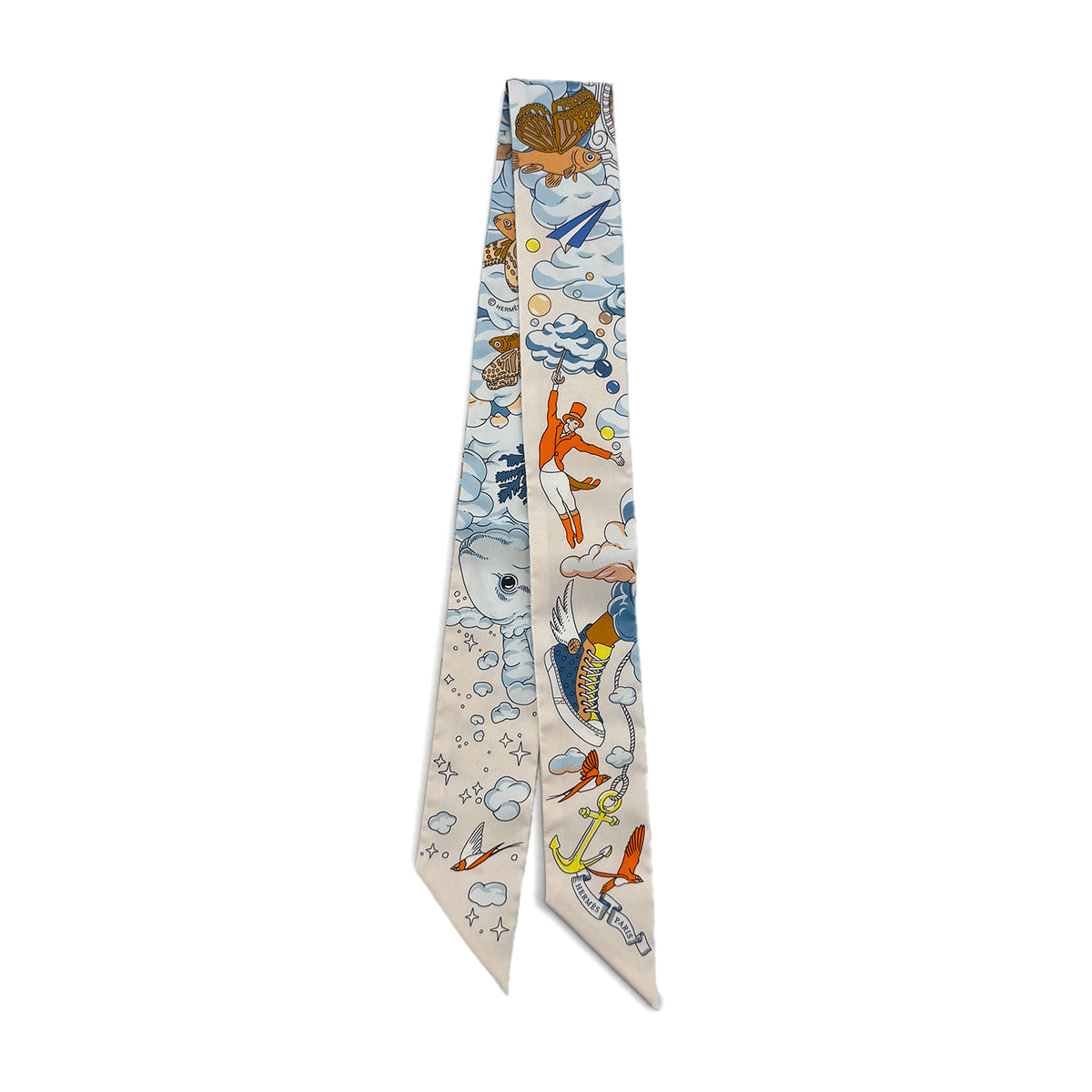 HERMES TWILLY SUR MON NUAGE SCARF MULTICOLOR SILK 90283131