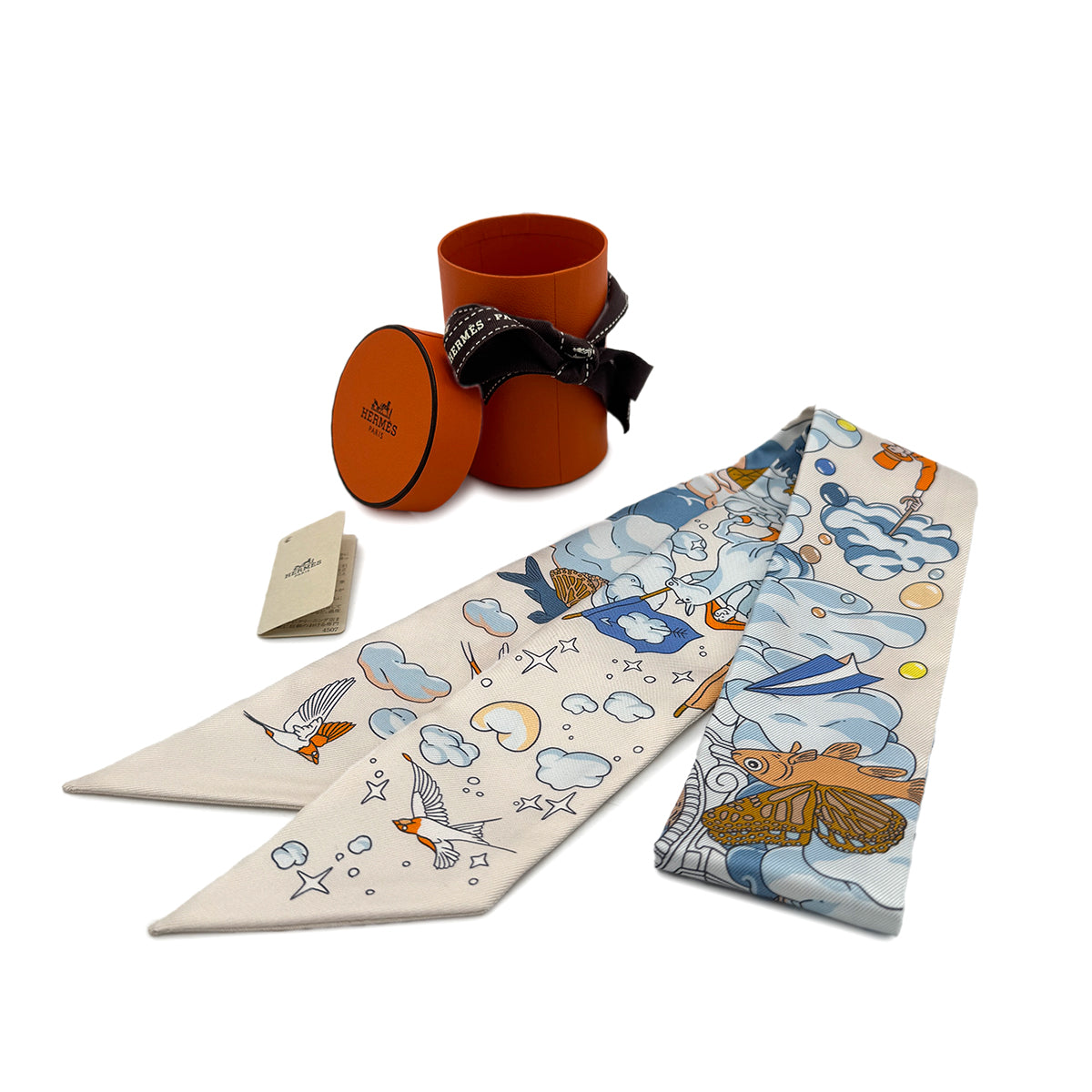 HERMES TWILLY SUR MON NUAGE SCARF MULTICOLOR SILK 90283131
