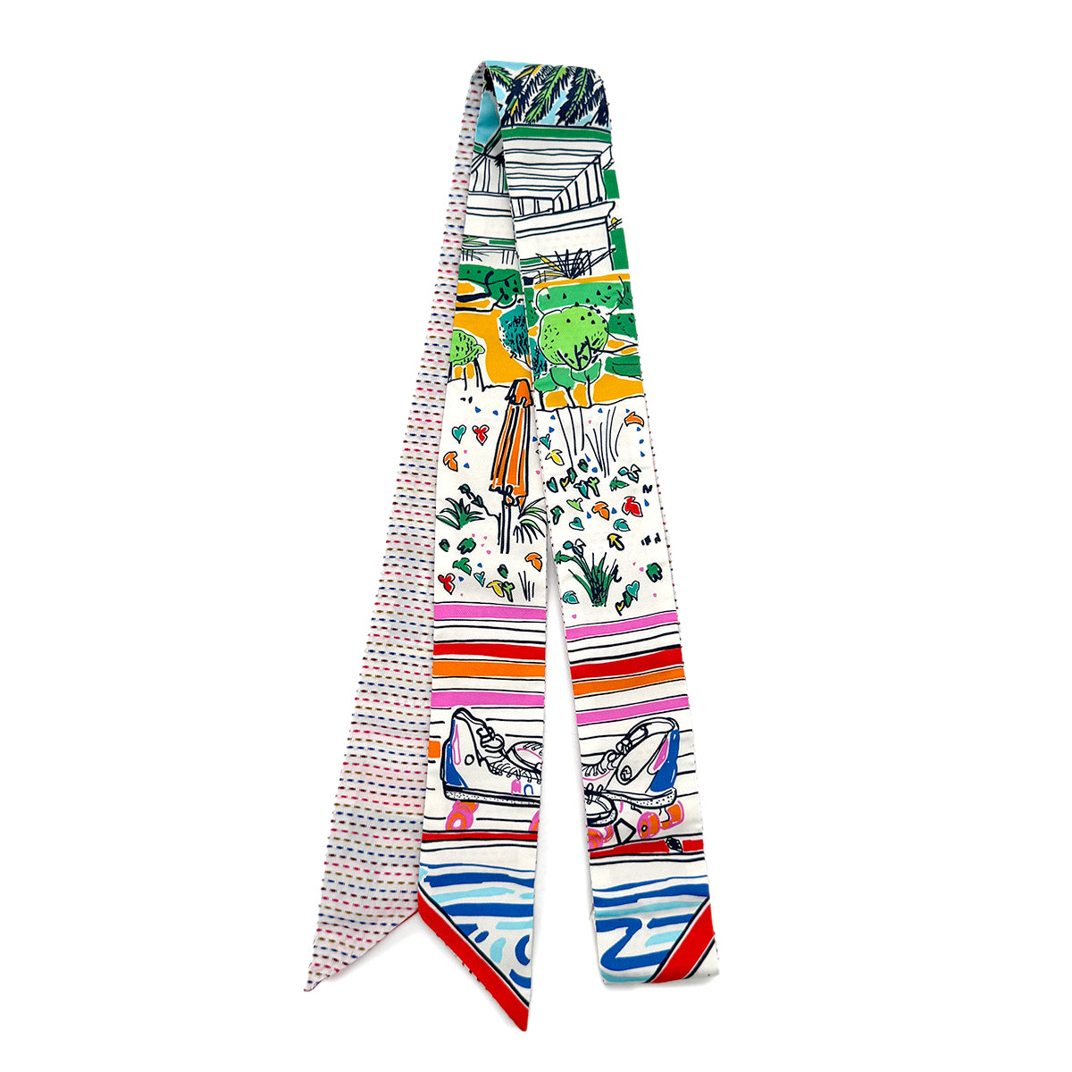 HERMES TWILLY TWINS RAYURES D'ETE SCARF MULTICOLOR SILK 90283137