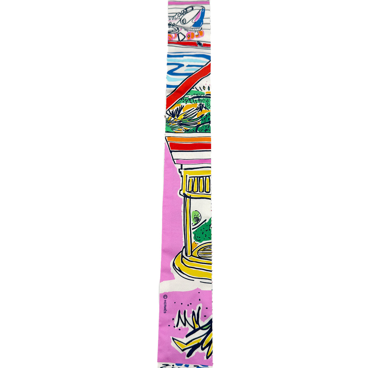 HERMES TWILLY TWINS RAYURES D'ETE SCARF MULTICOLOR SILK 90283137