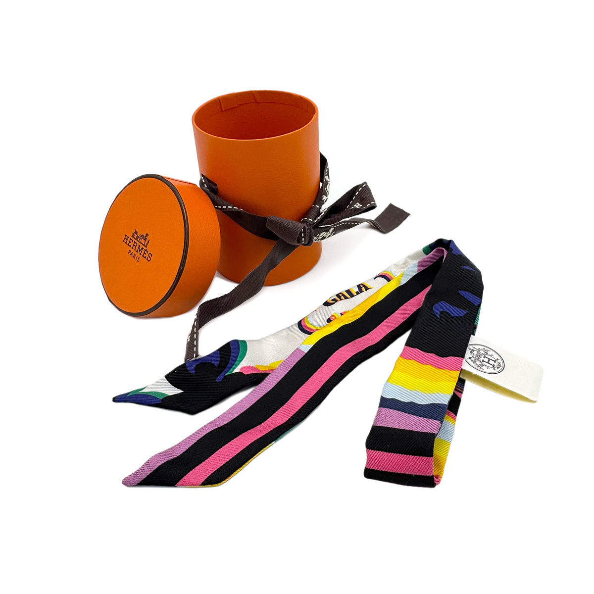 HERMES TWILLY DOLL UPCYCLONG BRIDES DE GALA MULTICOLOR SILK 90283138