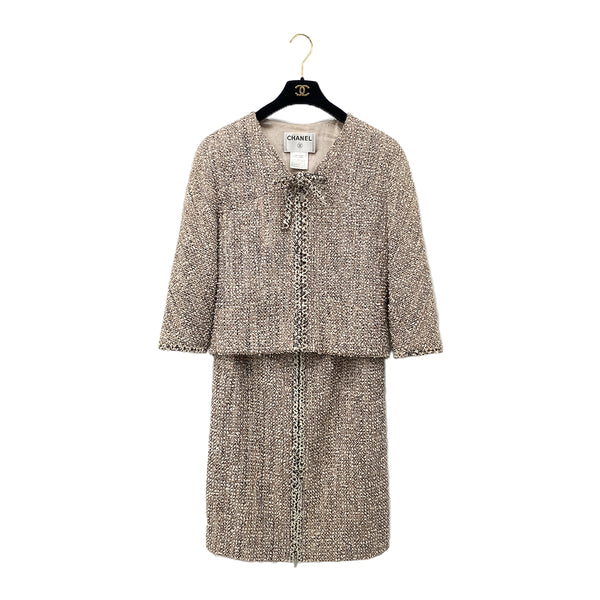CHANEL JACKET SKIRT SET PINK TWEED 40 03P RTW 90283146