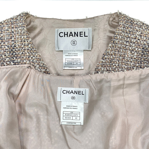 CHANEL JACKET SKIRT SET PINK TWEED 40 03P RTW 90283146 - PURPOSE