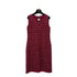 CHANEL TWEED COCO BUTTON SLEEVELESS ZIP DRESS RED WOOL 42 01A RTW 90283150 - PURPOSE