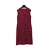 CHANEL TWEED COCO BUTTON SLEEVELESS ZIP DRESS RED WOOL 42 01A RTW 90283150 - PURPOSE