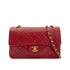 CHANEL VINTAGE CLASSIC FLAP SMALL CHAIN SHOULDER BAG RED LAMB SKIN 90283454 - PURPOSE