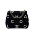 CHANEL VINTAGE LOGO PRINT CHAIN HAND BAG BLACK CANVAS 90283457 - PURPOSE