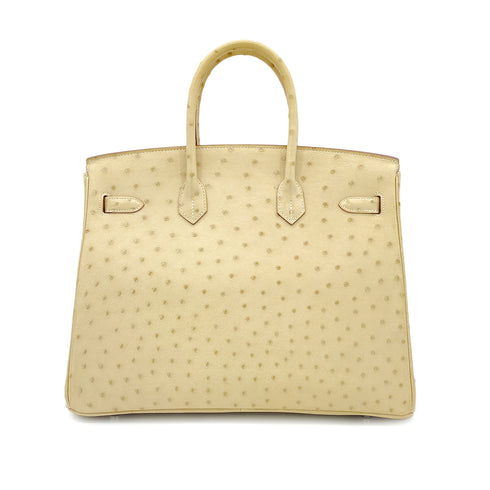 HERMES BIRKIN 35 PARCHEMIN OSTRICH HAND BAG □P SHW 90283469 - PURPOSE