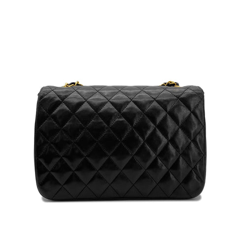 CHANEL VINTAGE MATELASSE HALF MOON CHAIN SHOULDER BAG BLACK LAMB SKIN 90283593 - PURPOSE