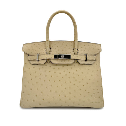 HERMES BIRKIN 30 PARCHEMIN OSTRICH HAND BAG X PALLADIUM HARDWARE 90283596 - PURPOSE