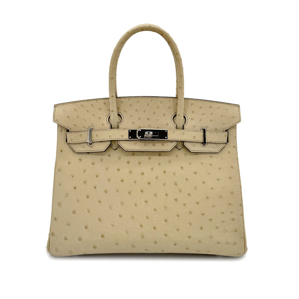HERMES BIRKIN 30 PARCHEMIN OSTRICH HAND BAG X PALLADIUM HARDWARE 90283596 - PURPOSE