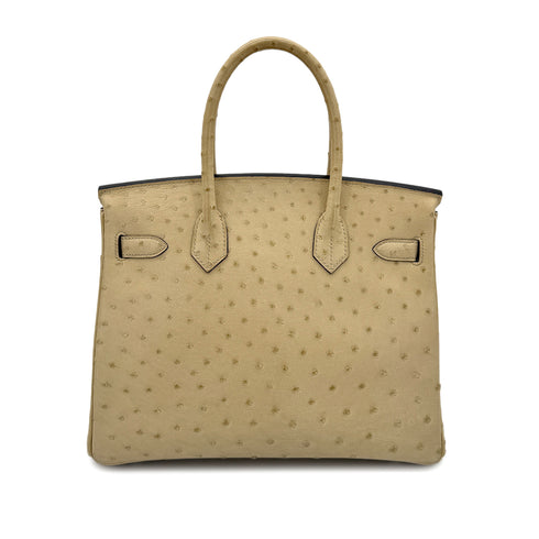 HERMES BIRKIN 30 PARCHEMIN OSTRICH HAND BAG X PALLADIUM HARDWARE 90283596 - PURPOSE