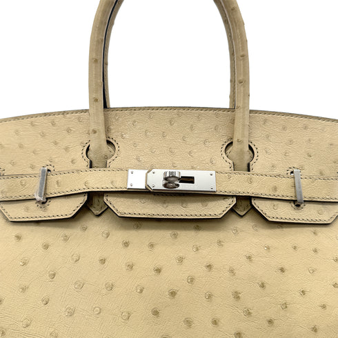 HERMES BIRKIN 30 PARCHEMIN OSTRICH HAND BAG X PALLADIUM HARDWARE 90283596 - PURPOSE