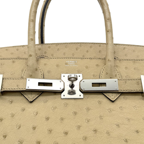 HERMES BIRKIN 30 PARCHEMIN OSTRICH HAND BAG X PALLADIUM HARDWARE 90283596 - PURPOSE