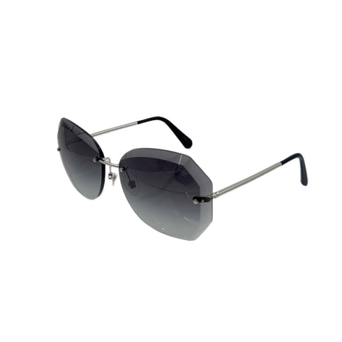 CHANEL SUNGLASSES COCOMARK GRAY SILVER BLACK EYEWEAR 90283600 - PURPOSE