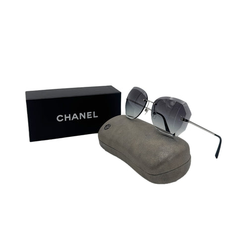 CHANEL SUNGLASSES COCOMARK GRAY SILVER BLACK EYEWEAR 90283600 - PURPOSE