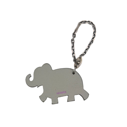 HERMES BAG CHARM ELEPHANT PURPLE LEATHER SV925 90283601 - PURPOSE