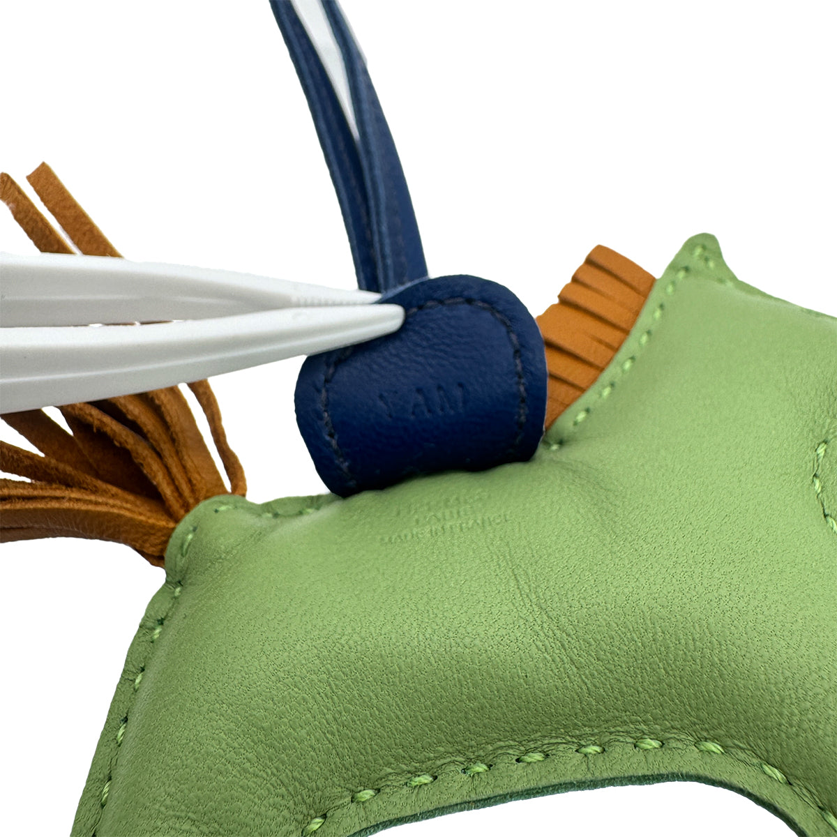 HERMES BAG CHARM RODEO PEGASUS PM VERT CRIQUET BLEU DE MALTE SESAMI AGNEAU MILO Y 90283603