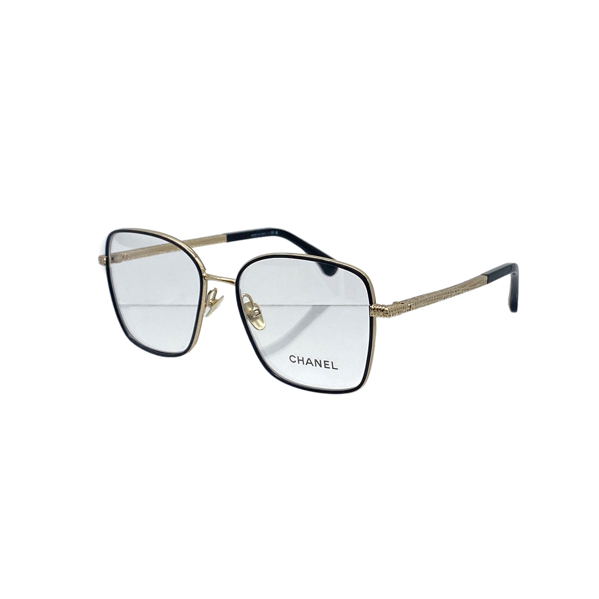 CHANEL GLASSES LOGO BLACK GOLD EYEWEAR 90283615