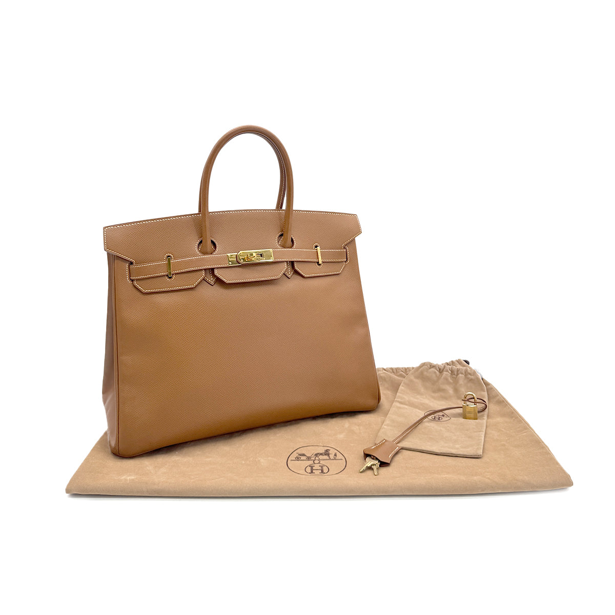 HERMES BIRKIN 35 GOLD COURCHEVEL HAND BAG □A GHW 90283620