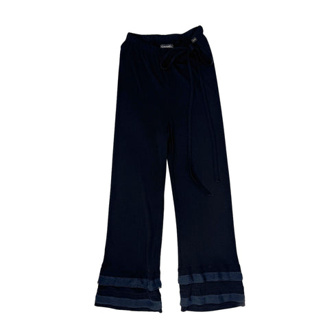 CHANEL FRILLS PANTS BLACK RAYON 38 02P RTW 90283631 - PURPOSE
