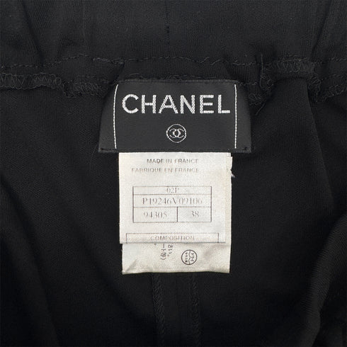 CHANEL FRILLS PANTS BLACK RAYON 38 02P RTW 90283631 - PURPOSE