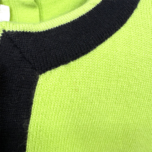 CHANEL VINTAGE COCO BUTTON KNIT TOPS CARDIGAN SET YELLOW BLACK CASHMERE 42 P04 RTW 90283633 - PURPOSE