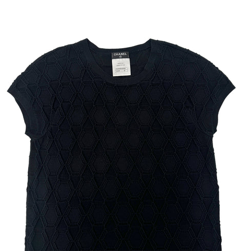 CHANEL KNIT TOPS SHORT SLEEVE BLACK COTTON 40 P53 RTW 90283635 - PURPOSE