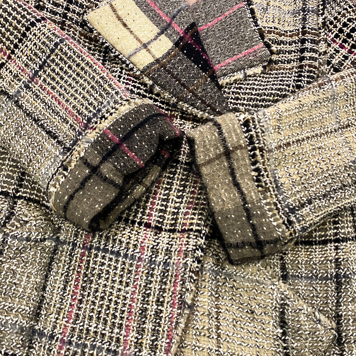 CHANEL TWEED PLAID COAT JACKET COCO BUTTON BEIGE WOOL 36 05A RTW 90283645