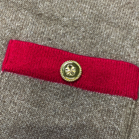 CHANEL VINTAGE COCOMARK COLOR BLOCK KNIT GOLD BOTTON BEIGE PINK RTW 90283646 - PURPOSE