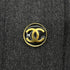 CHANEL VINTAGE COCO BUTTON JACKET SKIRT SET GRAY RED WOOL 40 94A RTW 90283647 - PURPOSE