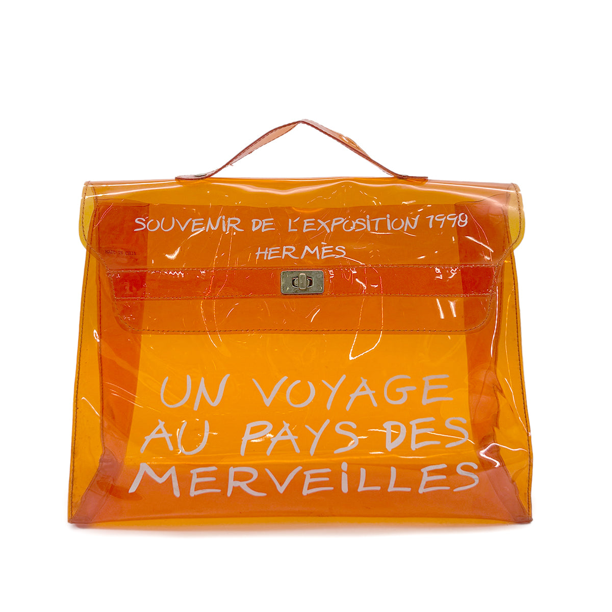 HERMES VINYL KELLY SOUVENIRDEL' EXPOSITION 1997 ORANGE HAND BAG 90283900
