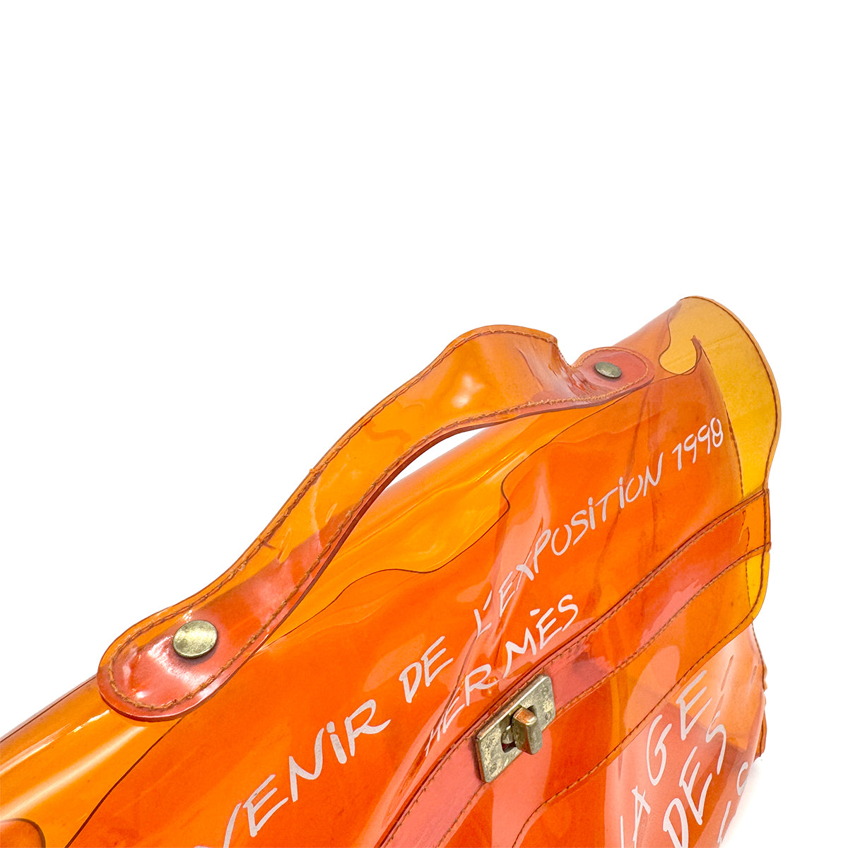 HERMES VINYL KELLY SOUVENIRDEL' EXPOSITION 1997 ORANGE HAND BAG 90283900