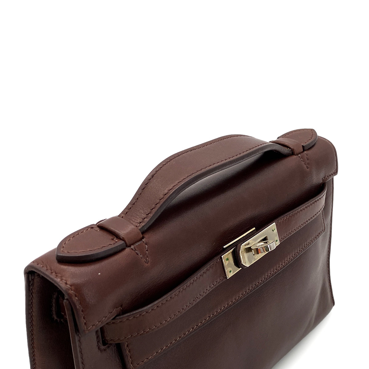 HERMES POCHETTE KELLY SELLIER HAVANNE VEAU GULLIVER HAND BAG □I SHW 90283908