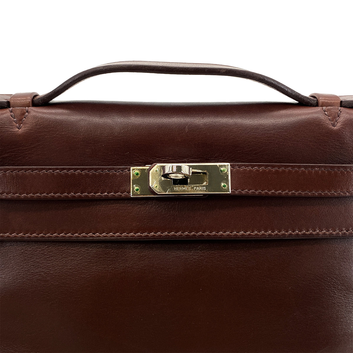 HERMES POCHETTE KELLY SELLIER HAVANNE VEAU GULLIVER HAND BAG □I SHW 90283908