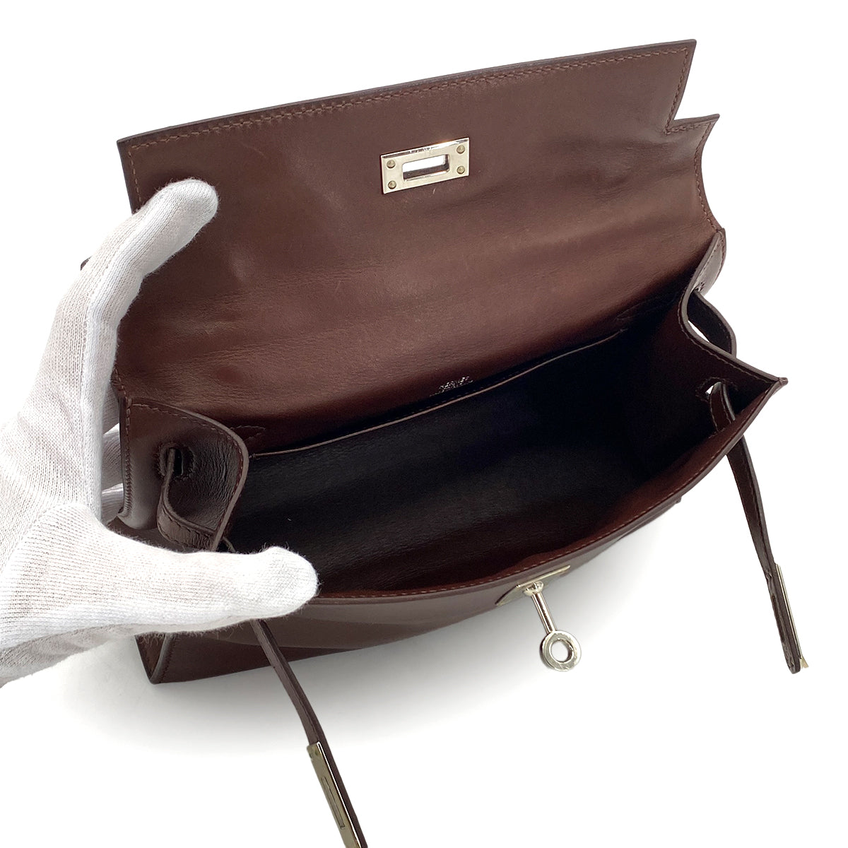 HERMES POCHETTE KELLY SELLIER HAVANNE VEAU GULLIVER HAND BAG □I SHW 90283908