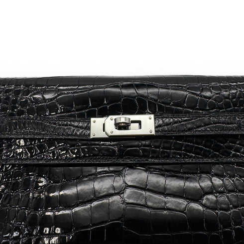 HERMES KELLY WALLET TO GO BLACK ALLIGATOR WALLET SHOULDER BAG U SHW 90283910 - PURPOSE