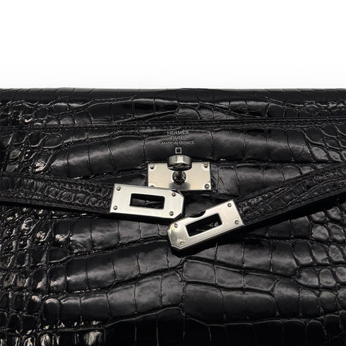 HERMES KELLY WALLET TO GO BLACK ALLIGATOR WALLET SHOULDER BAG U SHW 90283910 - PURPOSE