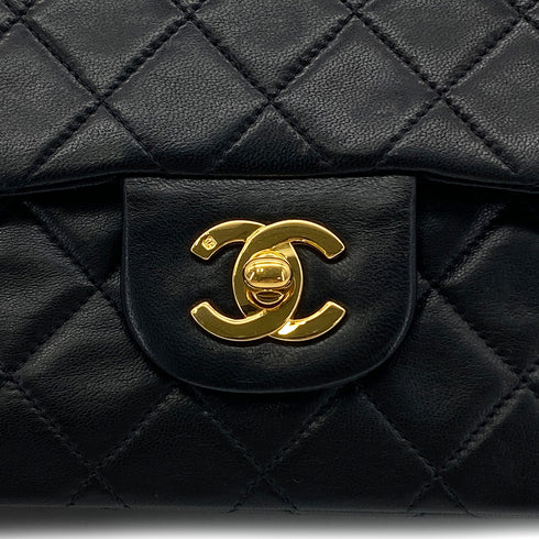 CHANEL VINTAGE CLASSIC FLAP SMALL CHAIN SHOULDER BAG BLACK LAMB SKIN 90283912 - PURPOSE
