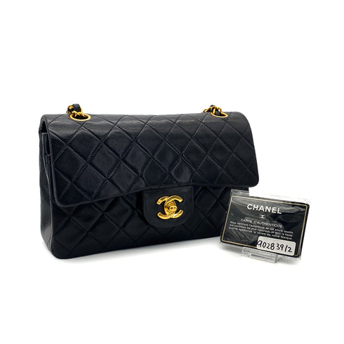 CHANEL VINTAGE CLASSIC FLAP SMALL CHAIN SHOULDER BAG BLACK LAMB SKIN 90283912 - PURPOSE