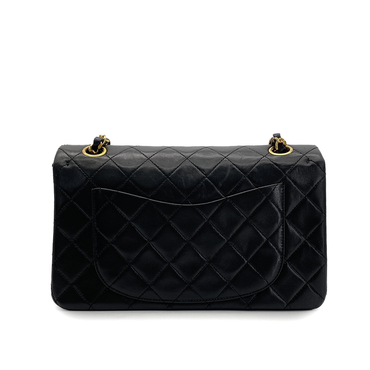 CHANEL VINTAGE CLASSIC FLAP SMALL CHAIN SHOULDER BAG BLACK LAMB SKIN 90283917