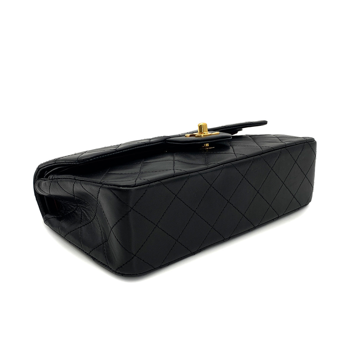 CHANEL VINTAGE CLASSIC FLAP SMALL CHAIN SHOULDER BAG BLACK LAMB SKIN 90283917
