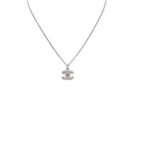 CHANEL NECKLACE COCOMARK RHINESTONE SILVER ACCESSORY 09V 90283926 - PURPOSE