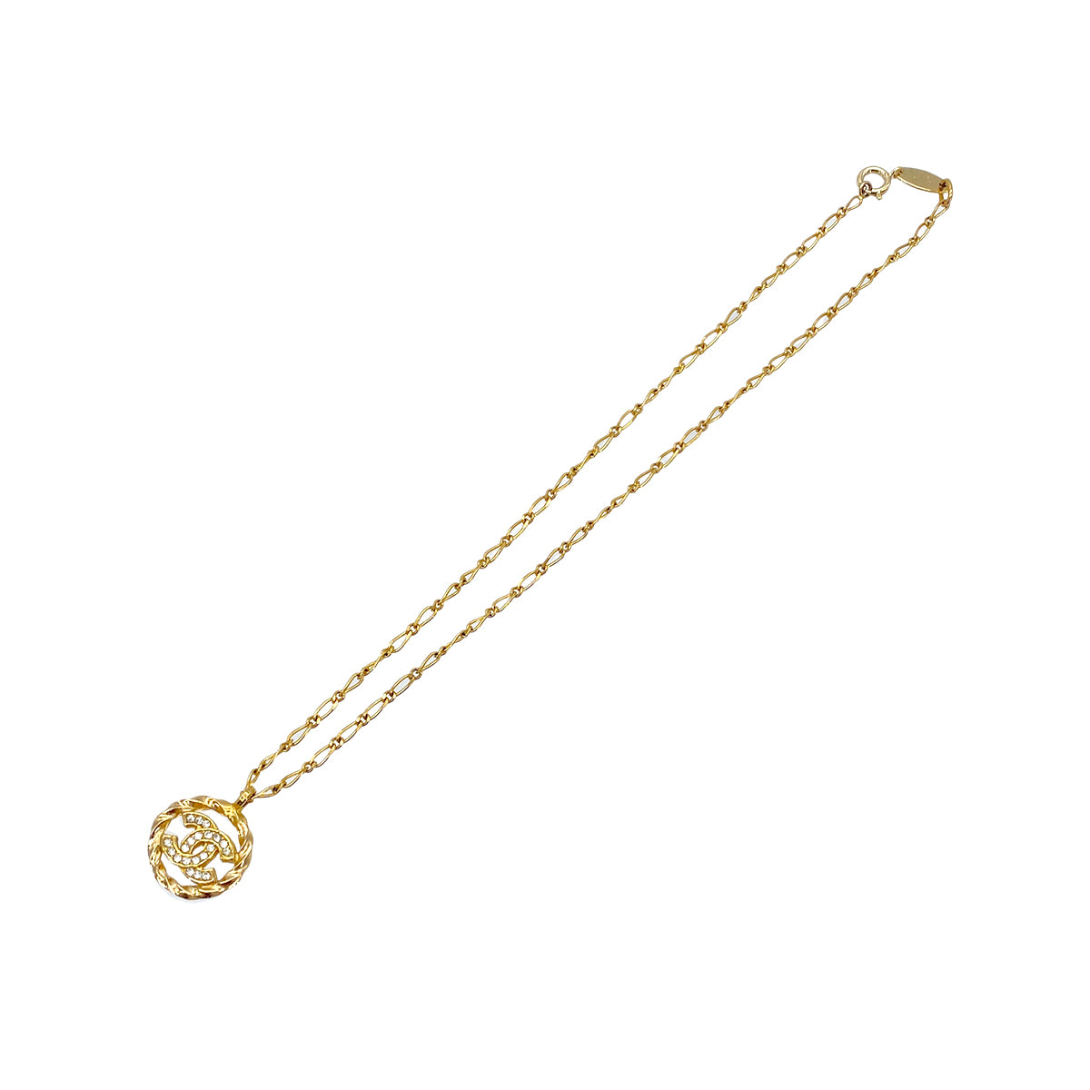 CHANEL VINTAGE NECKLACE COCOMARK ROUND GOLD ACCESSORY 90283932