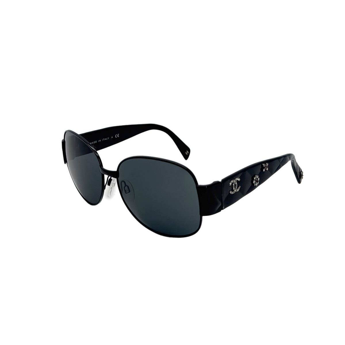 CHANEL VINTAGE SUNGLASSES COCOMARK ICON RHINESTONE BLACK EYEWEAR 90283944