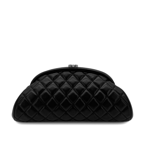 CHANEL VINTAGE CLUTCH BAG BLACK LAMB SKIN 90283966 - PURPOSE