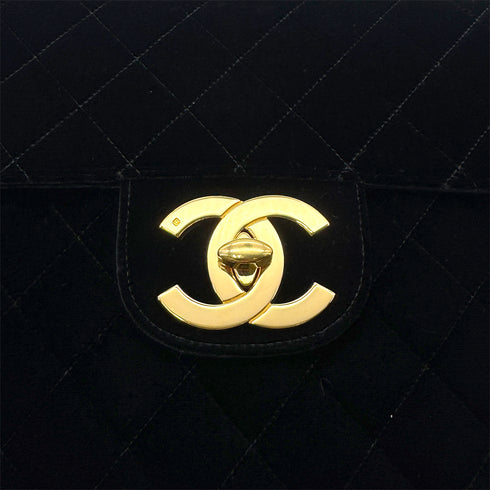 CHANEL VINTAGE JUMBO MATELASSE 30 CHAIN SHOULDER BAG BLACK VELOR 90283973 - PURPOSE