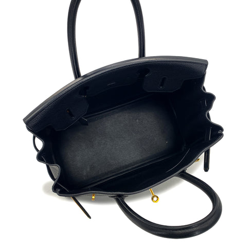 HERMES BIRKIN 30 BLACK TAURILLON CLEMENCE HAND BAG A GHW 90283975 - PURPOSE