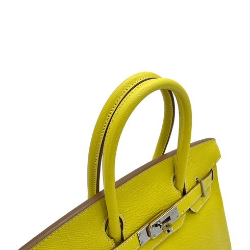 HERMES CANDY BIRKIN 30 LIME GRIS PERLE VEAU EPSOM HAND BAG □O SHW 90283978 - PURPOSE